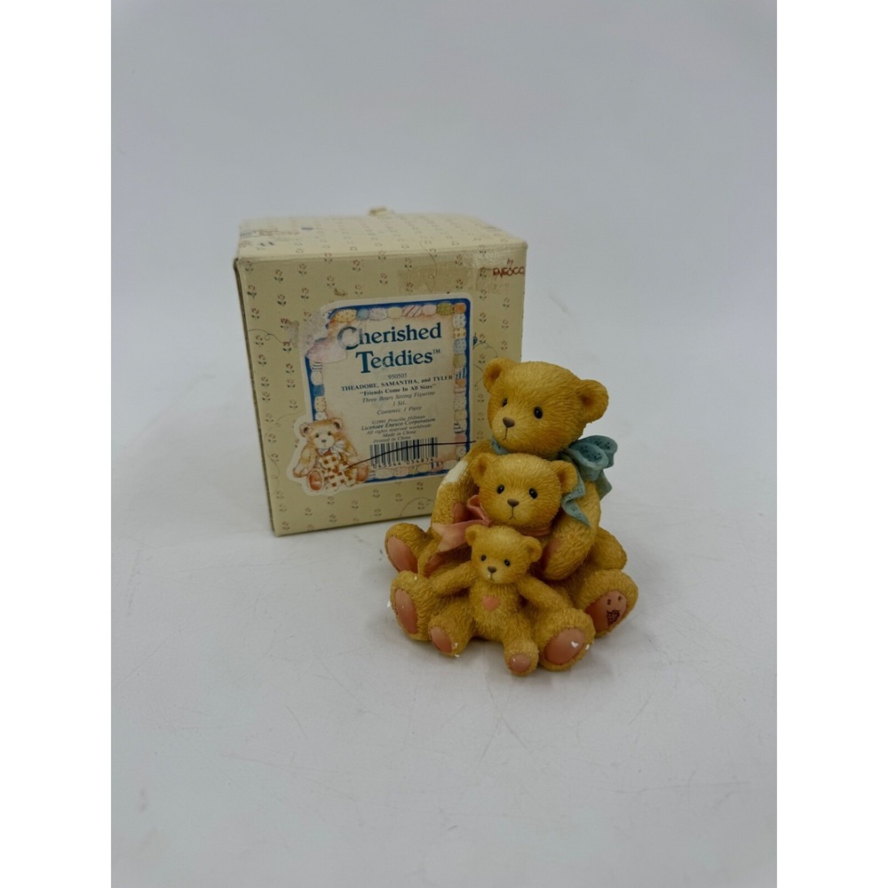 Cherished Teddies Theodore, Samantha & Tyler Friends Come In All Sizes Figurine